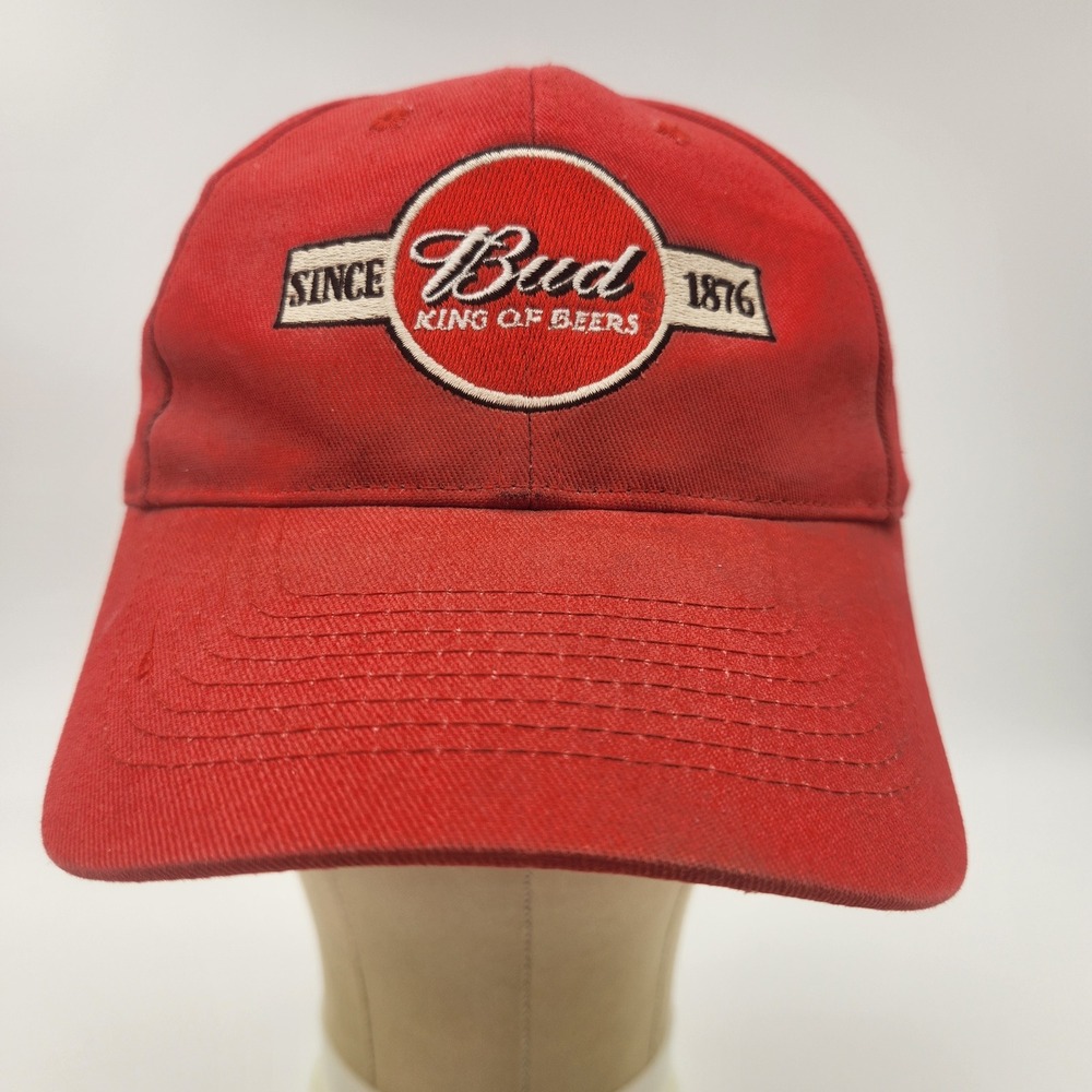 Budweiser King of Beers Red Vintage Snapback Hat Baseball Cap Since 1876 OSFA